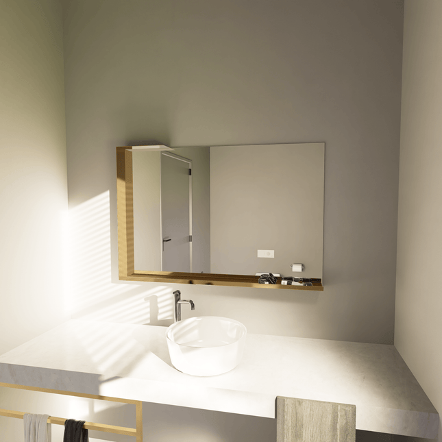 Linee di Seta - Rectangular Mirror with Shelf - Spiegel & More