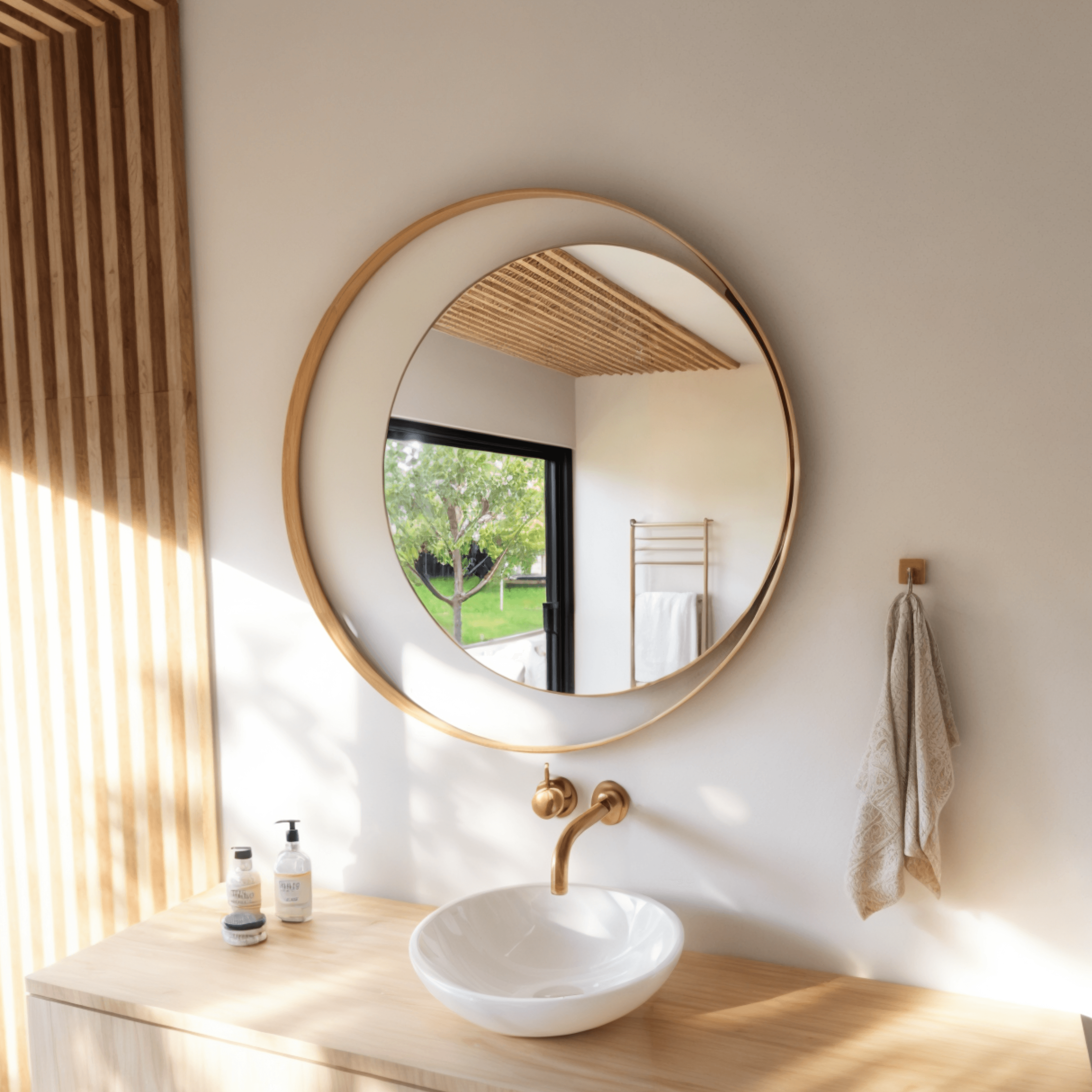 Round Basic Round Wall Mirror -Luna, Modern Asymmetrical Design | Spiegel & More