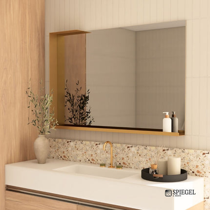 Linee di Seta - Rectangular Mirror with Shelf