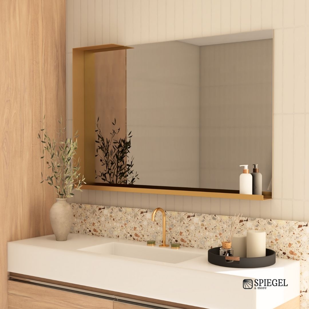 Rechteckiger Spiegel mit Ablage - Modernes Design