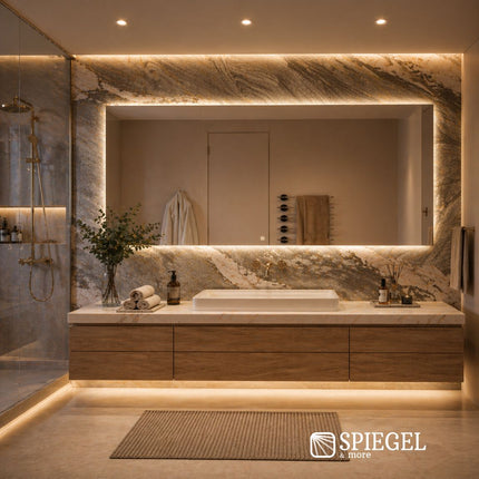 Vierkante wandspiegel met sfeer-LED - Minimalist Light