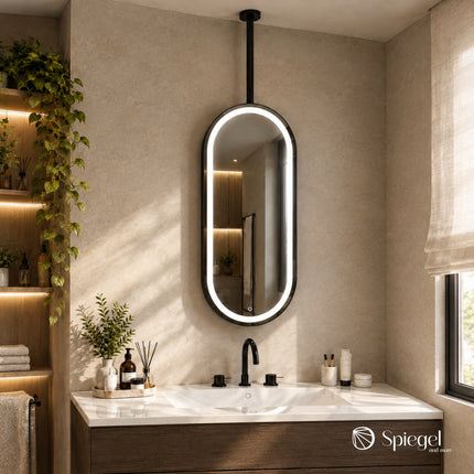 Ovalis Light – Miroir Ovale Suspendu au Plafond avec Éclairage LED