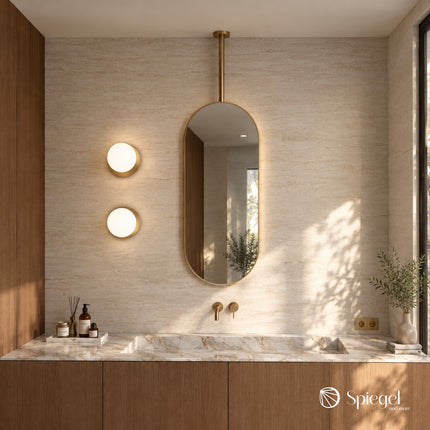 Ovalis Light – Miroir Ovale Suspendu au Plafond avec Éclairage LED