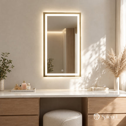Art of Light - Square Mirror with Double LED - Spiegel & More