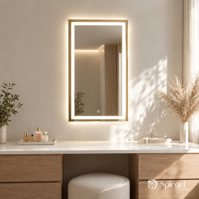 Art of Light - Square Mirror with Double LED - Spiegel & More