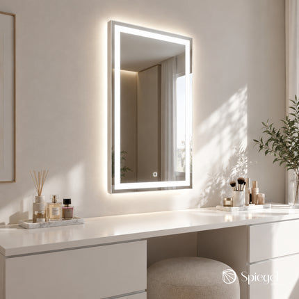 Art of Light - Square Mirror with Double LED - Spiegel & More