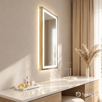 Art of Light - Square Mirror with Double LED - Spiegel & More