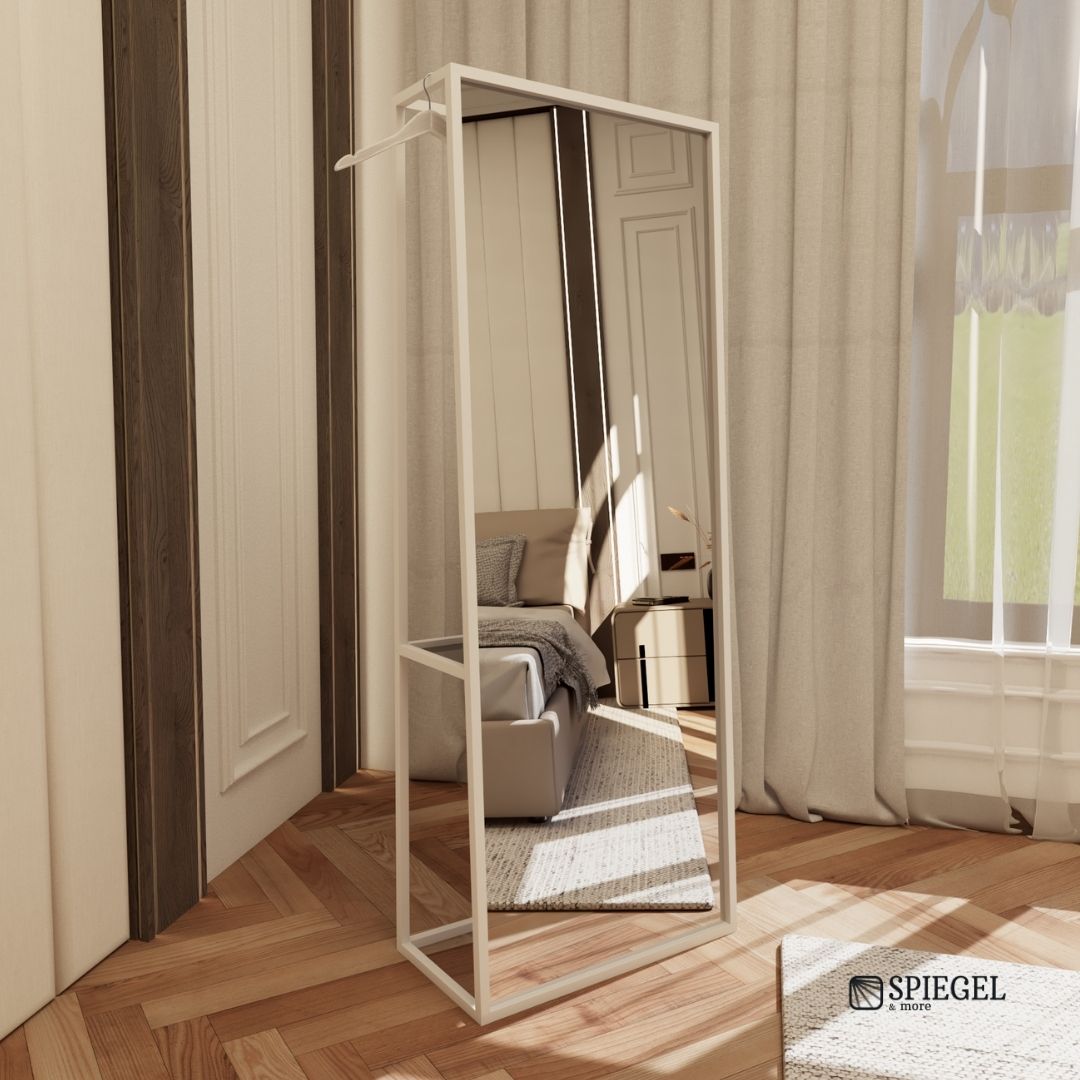 dressing mirror glass design Mirror in the shape of inverted trapezoid, with frame