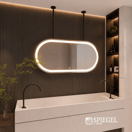 Horizonte – Espelho Oval Suspenso na Horizontal para Casa de Banho | 120×60 cm