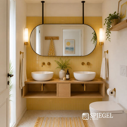 Horizonte – Espelho Oval Suspenso na Horizontal para Casa de Banho | 120×60 cm