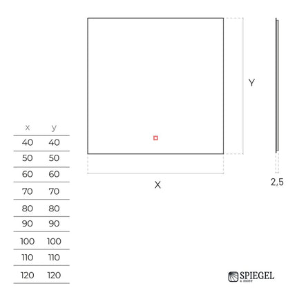 Minimalist Light - Espelho Quadrado de Parede com luz Led 