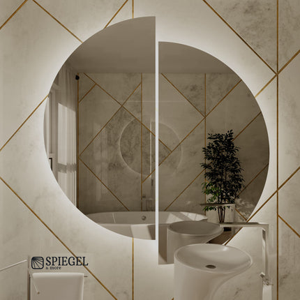 Luné Frameless Half-Moon wall Mirror 