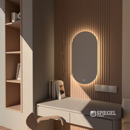 Oval Frameless Led Mirror Serene