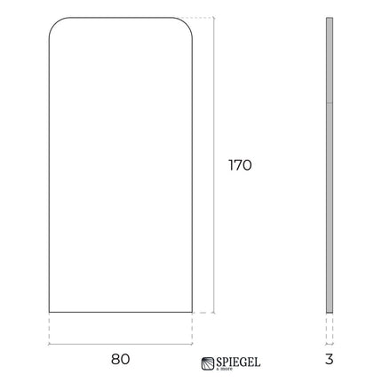 Outline – Espelho de pé rectangular com aro preto 170x80 cm

