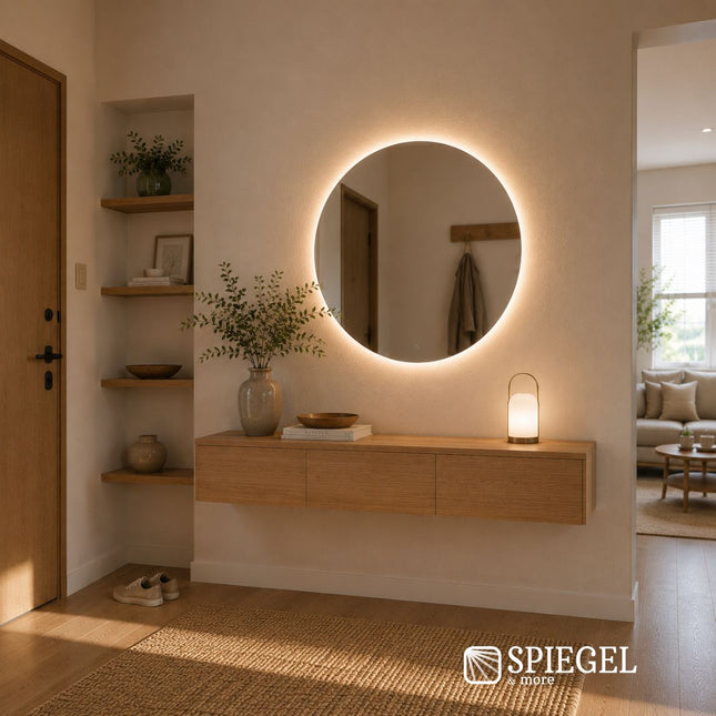  Simple Round Light - Specchio da parete rotondo con LED 