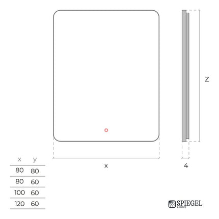 Tableau Lumineux - Espejo cuadrado con LED frontal