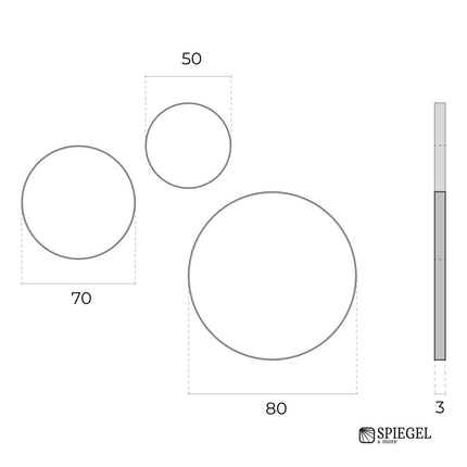  Trois Miroirs Mystérieux - Espelhos Redondos de Parede Decorativo
